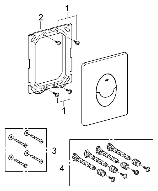 Grohe WC-Betätigung Skate Air Start/Stopp ohne 2-Mengen senkrecht mattchrom 38505P00