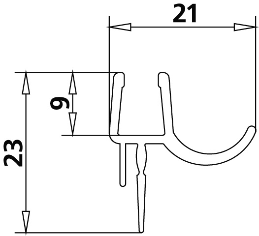 Kermi Dichtleiste 5400 12D Länge: 985mm 2535234