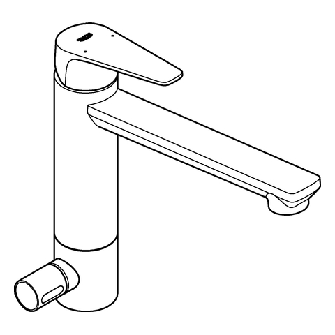 Grohe BauEdge Einhand-Spültischbatterie chrom mittelhoher Auslauf GROHE ZERO Absperrventil 31696000