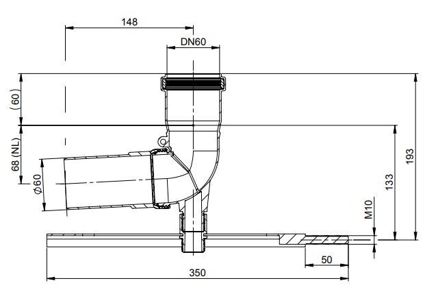 Atec PolyTop Schachteinführung PolyTop mit Auflager, DN60 Stutzen, schraubbar, für kleine Schächte 0347
