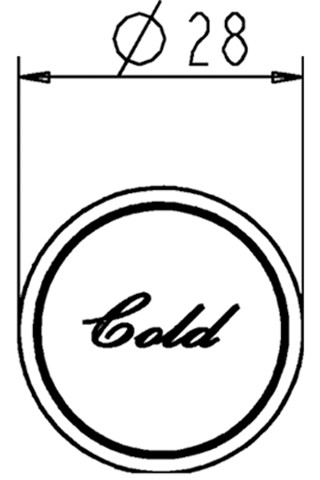 Ideal Standard JADO Zierkappe Cold Retro für Varianten mit Kreuzgriffen chrom H960526AA