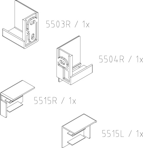 Kermi Set Wandwinkel für Gleittür 2-teilig bodenfrei mit Festfeld (NI L2R) 2535871