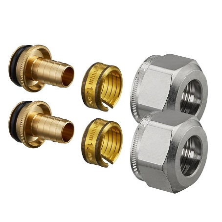 Oventrop Klemmringverschraubung "Ofix K" M24x1.5, 16x2mm, 2-fach für Kunststoffrohr 1016824