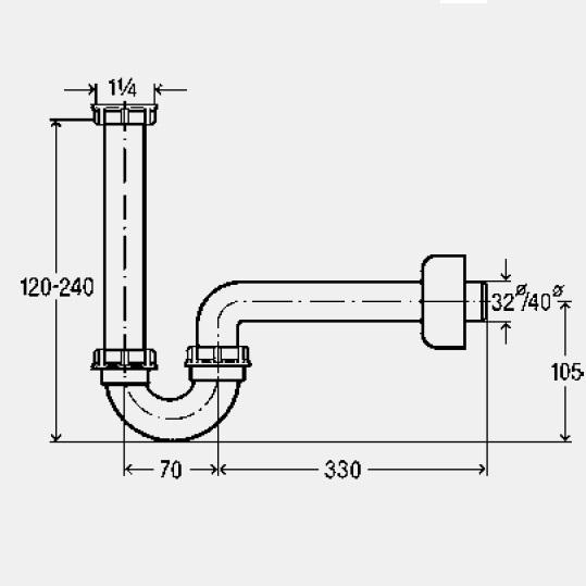 Viega Röhrengeruchverschluss 5536 in G1 1/4 x 32mm Kunststoff weiß 218980