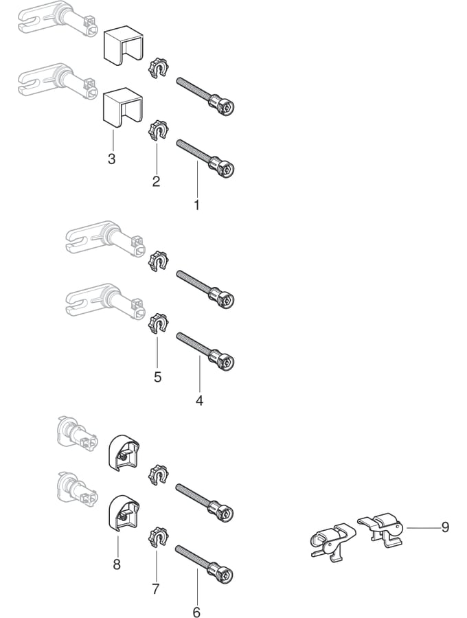 Geberit Duofix Set Wandanker für Einzelmontage, Ecklösung 111.835.00.1