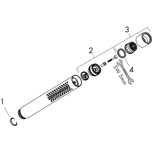 Hansgrohe Handbrause Axor Starck brushed nickel mit Rubit 2 Strahlarten 28532820