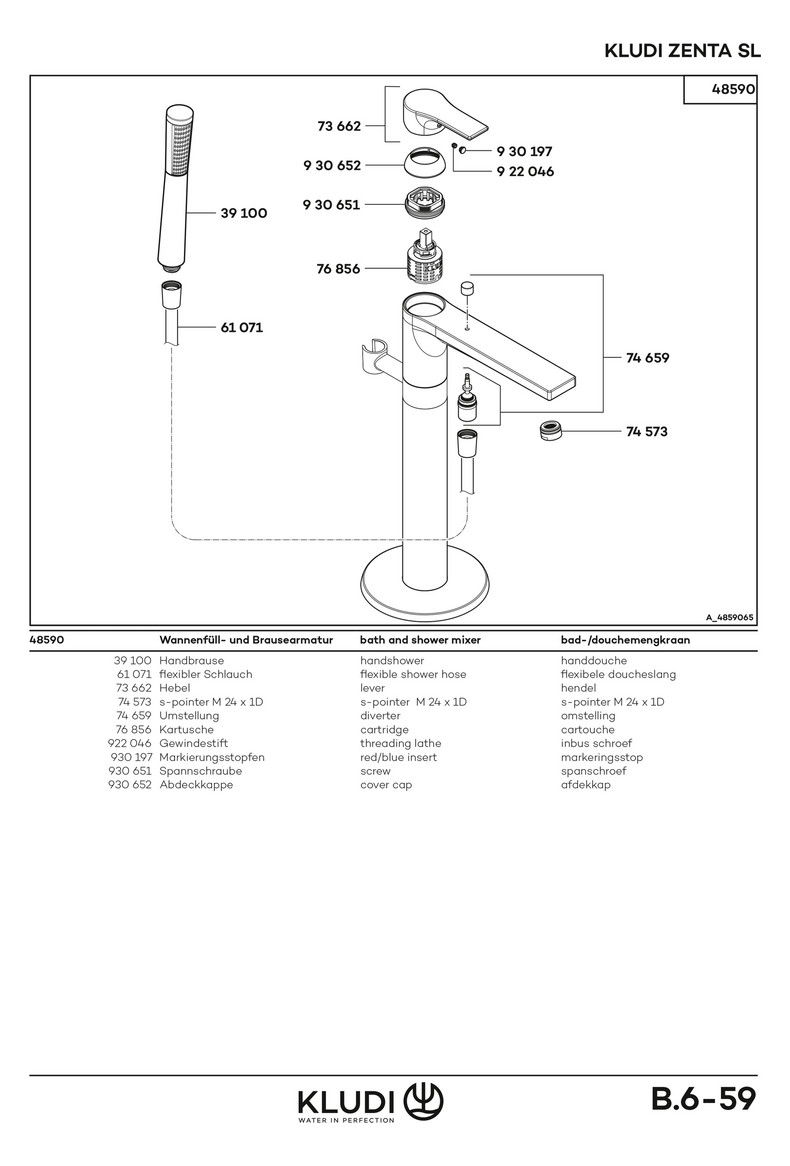 Kludi ZENTA SL Stand Wannenfüll- und Brause-Einhandmischer chrom 485900565