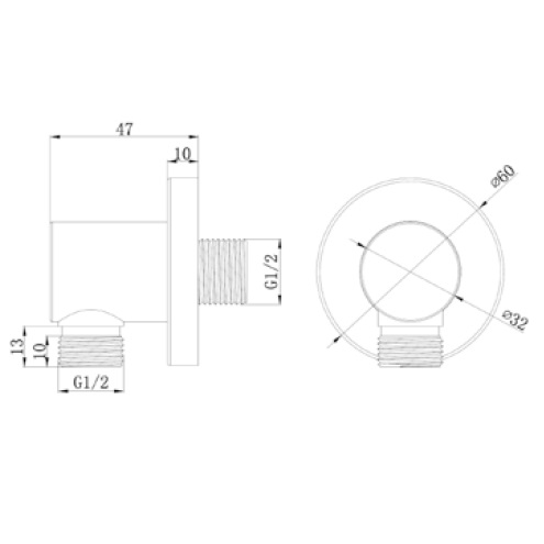 Avenarius Brause-Wandanschlußbogen rund 9006990010