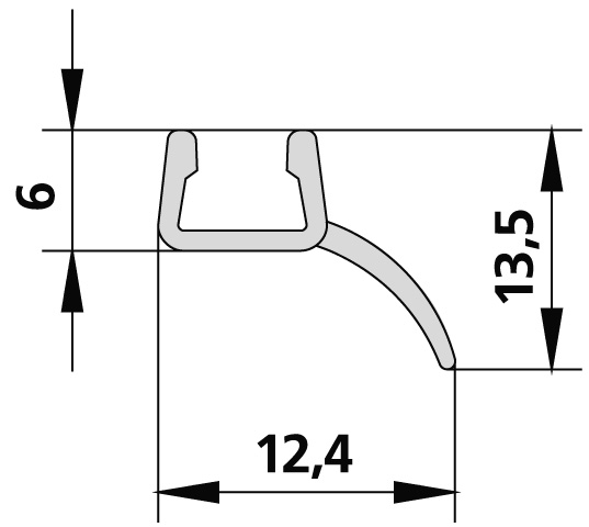 Kermi Dichtleiste 1216 8 Länge 2000mm 2534100