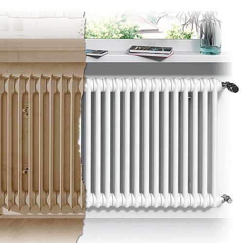 Arbonia Cambiotherm Austausch-Röhrenradiator 6-Säuler H: 107 L: 69,9cm, Modell 6107, weiß, 15 Glieder