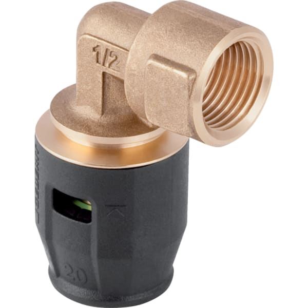 Geberit PushFit Übergangsbogen 90 Grad mit IG Rotguss d25-Rp3/4 652.252.00.1