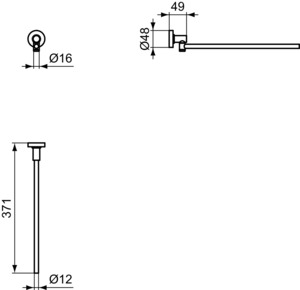 Ideal Standard Handtuchstange 370mm schwarzes satiniertes A7651XG