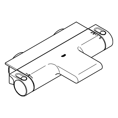 Grohe Grohtherm 2000 Thermostat-Wannenbatterie chrom Wandmontage mit Ablage 34464001