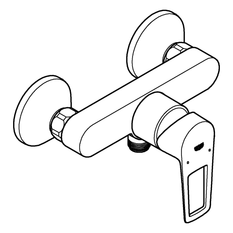 Grohe BauLoop Einhand-Brausebatterie chrom Wandmontage eigensicher 23633001
