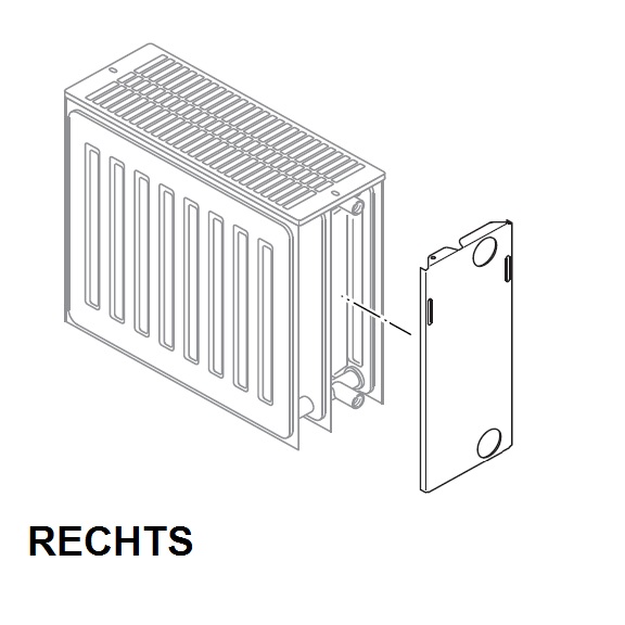 Buderus Seitenteil Profil Rechts 33 500mm für Kompaktheizkörper mit profilierter Front bis Baujahr 2013 6508542