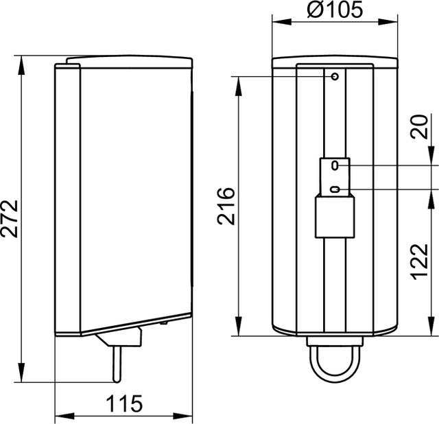 Keuco Lotionspender Plan Pumpe/Kunststoff-Behälter, silber-eloxiert 14954170100