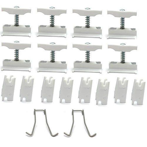 Zehnder Befestigungs-Set CVD, 8x CVD 0+BH weiß weiß RAL 9016, für Charleston-Radiatoren 774801
