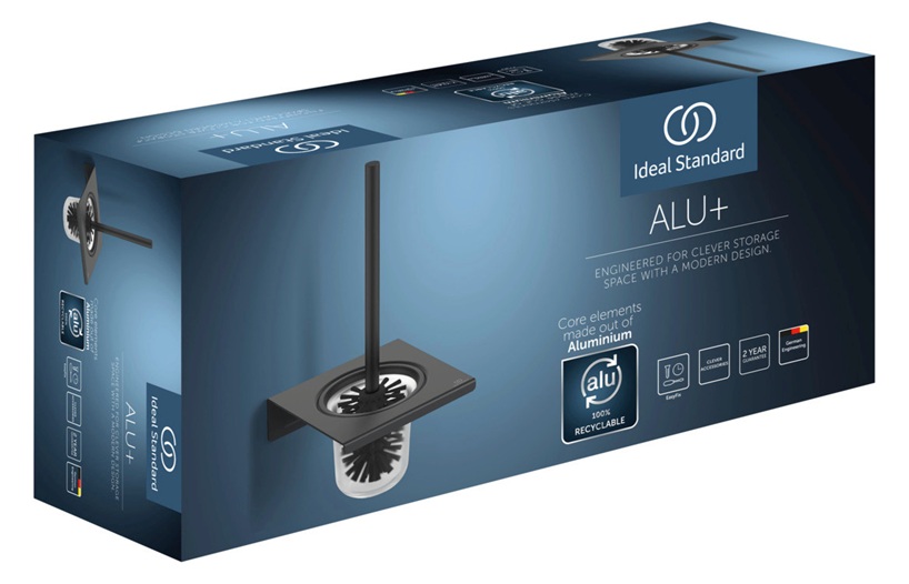Ideal Standard WC-Bürstengarnitur Alu+ schwarzes satiniertes BD593XG