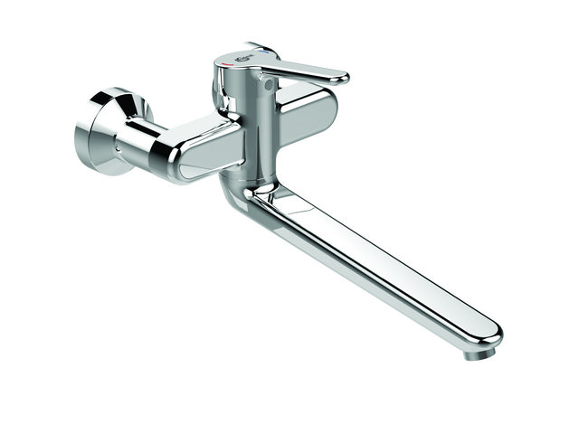 Ideal Standard Ceraplus 2 Wand-Waschtischarmatur 330mm chrom, Ausladung 330-349mm, absperrbaren S-Anschlüssen BC113AA