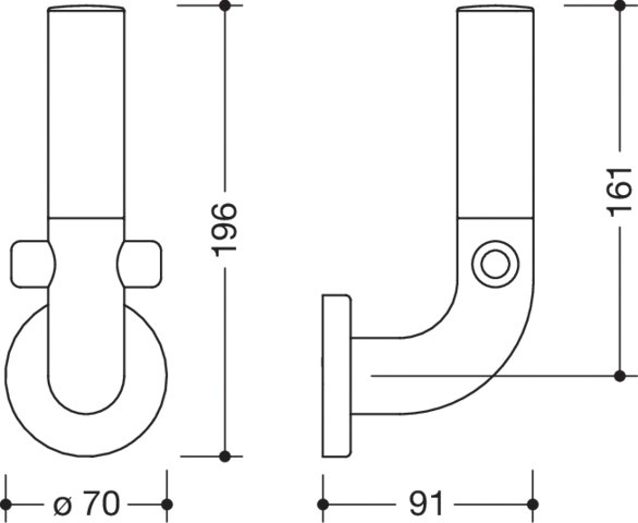 HEWI Reservepapierhalter Serie 801, H: 161mm, T: 91mm, tiefschwarz 801.21.201 90