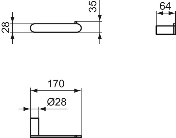 Ideal Standard Papierrollenhalter Conca, rund, silber T4497GN