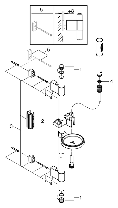 Grohe Brausegarnitur Euphoria C Stick 900mm mit Seifenschale chrom 27368000