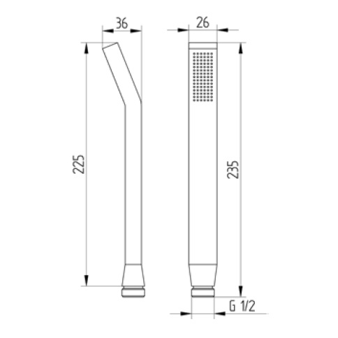 Avenarius Stab-Handbrause eckig chrom 9007352010