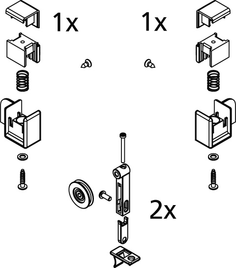 Kermi Set Rollen / Haken D2L-R für LI D2R/L LI J2R/L LI H2R/L 2534911