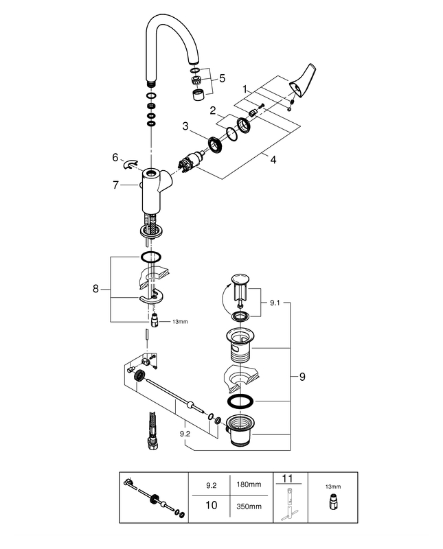 Grohe BauFlow Einhand-Waschtischbatterie chrom L-Size 23753000
