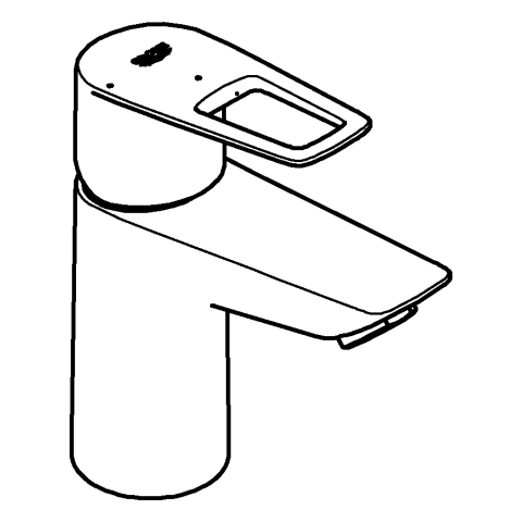 Grohe Einhand-Waschtisch-Batterie BauLoop S-Size chrom Mittelstellung kalt Push-Open Ablaufgarnitur 23883001