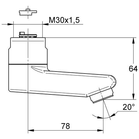 Eichelberg Gussauslauf 77mm für Waschtisch-Wandarmaturen chrom 44045126