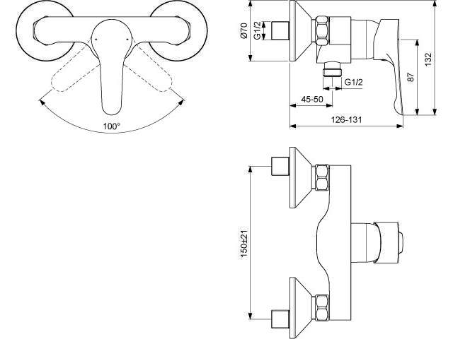Ideal Standard Brausearmatur AP Alpha, chrom BC488AA