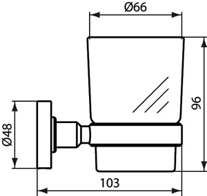 Ideal Standard Zahnputzbecher IOM satiniertem Glas, schwarze satinierte Halterung A9120XG