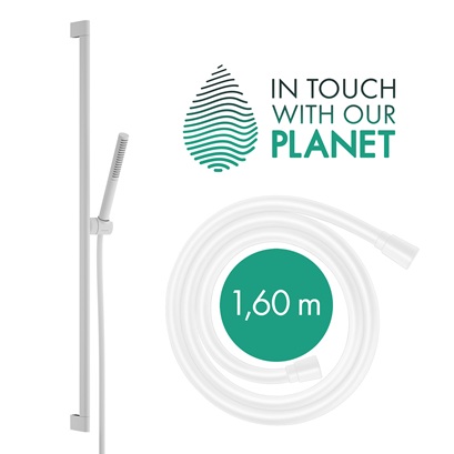 Hansgrohe Brauseset Pulsify S 100, 1 jet EcoSmart+ mit Brausestange 900mm mattweiß 24383700