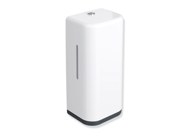 HEWI SENSORIC Elektronischer Schaumseifenspender, Korpus signalweiß, Rahmenelement / Entnahmeöffnung matt, 500ml, anthrazitgrau 477.06B10398 92