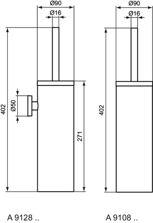 Ideal Standard Bürstengarnitur IOM bodenstehend edelstahl poliert A9108MY