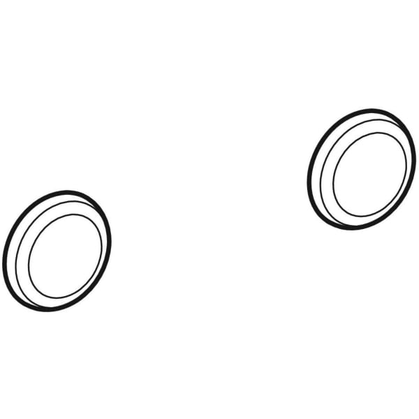 Geberit Set Deckkappen für Befestigungsset für Urinal, Kerafix, weiß 596403000