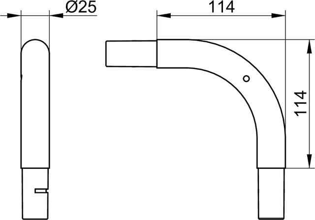 Keuco Rohrbogen Plan 90 Grad, silber-eloxiert 14924170000