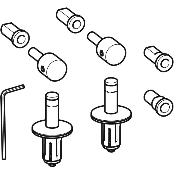 Geberit Set Scharniere für WC-Sitz Flow Befestigung von oben, Edelstahl 598055000