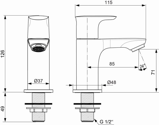 Ideal Standard Standventil Connect Air Ausladung 85mm, chrom A7031AA
