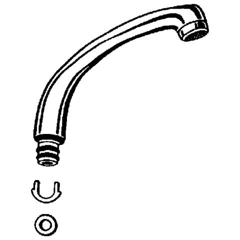 Grohe Gussauslauf Ausladung: 120mm mit Anschlagring chrom 13408000