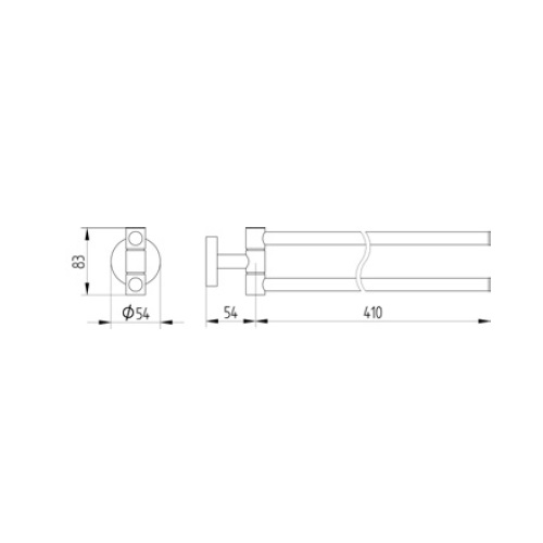 Avenarius Handtuchhalter 465mm Öffnungswinkel 180° (2x90°) 2001400040
