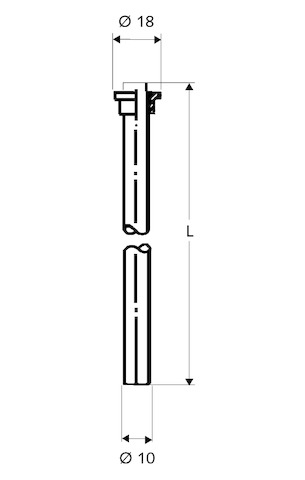 Schell Kupferrohr Lötnippel 1/2", d:10, L:500, chrom 235020699