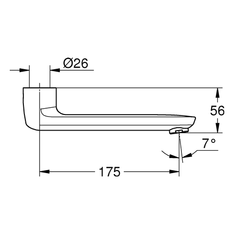 Grohe Gussauslauf Länge 175mm chrom 13380000
