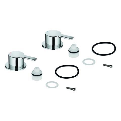 Grohe Griffpaar Markierung blau/rot für Lineare chrom 48357000
