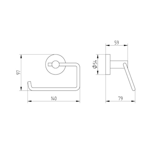 Avenarius Papierhalter ohne Deckel, Öffnung links, chrom 2002011010