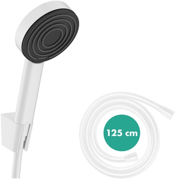 Hansgrohe Porterset Pulsify S 105 1 jet mit Brauseschlauch 1250mm mattweiß 24301700