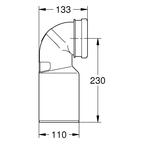 Grohe Ablaufbogen DN80/100 schwarz für Installationssysteme 42946000