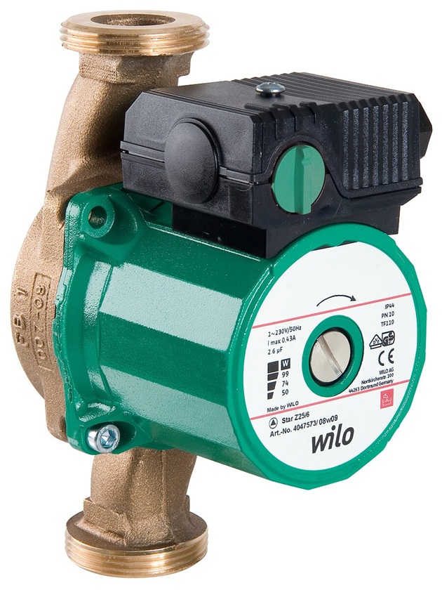 Wilo Star-Z 25/6-3 Rp1" Zirkulationspumpe Standardpumpe, 180mm 4047573