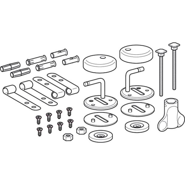 Geberit Set Scharniere für WC-Sitz Romantik, Edelstahl 597003000